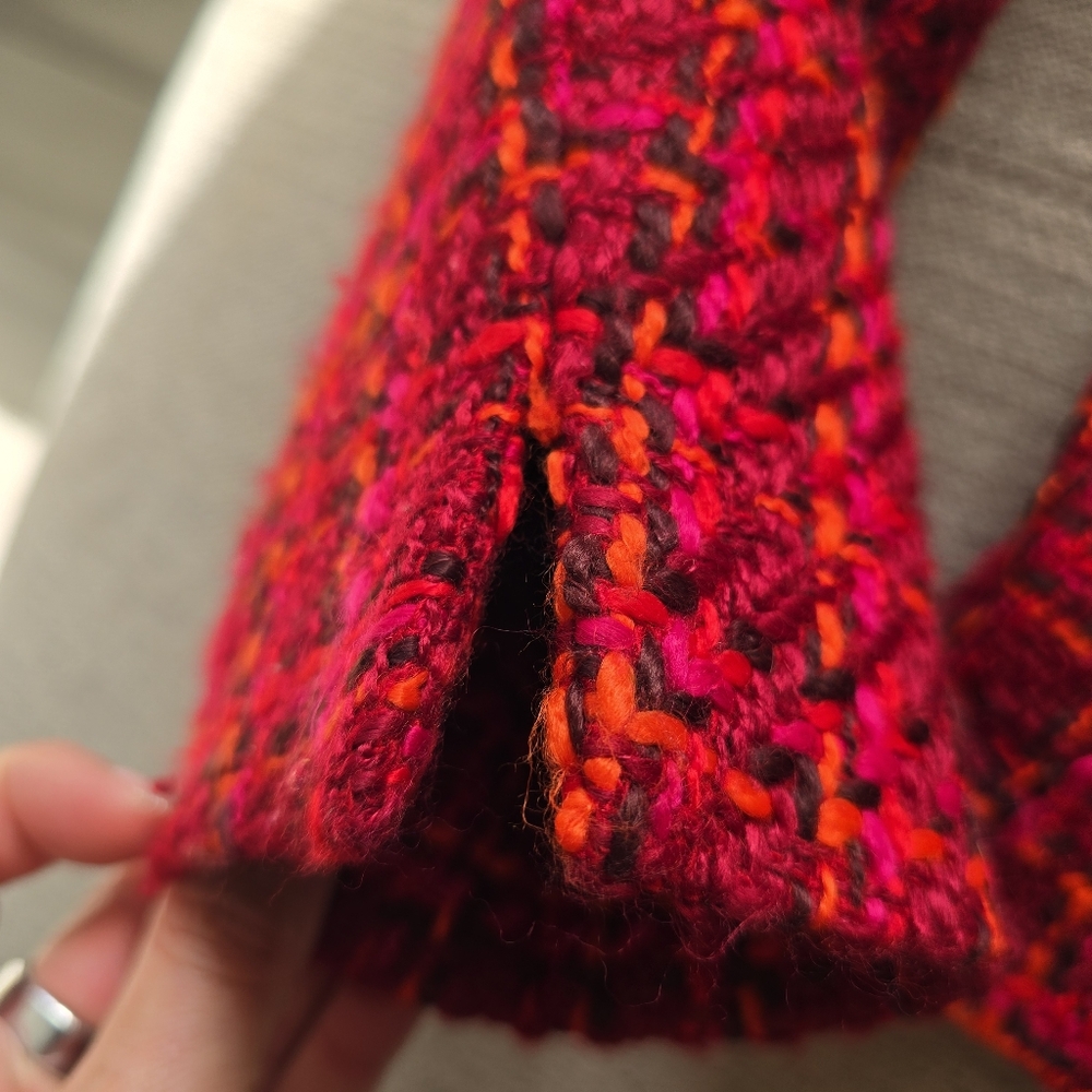 Talbots Red & Pink Tweed Cropped Peacoat Jacket Sz 10P - Picture 7 of 12